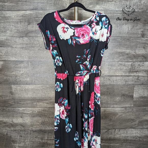Yidarton Floral Short Sleeve Maxi Dress Size S - Picture 1 of 6
